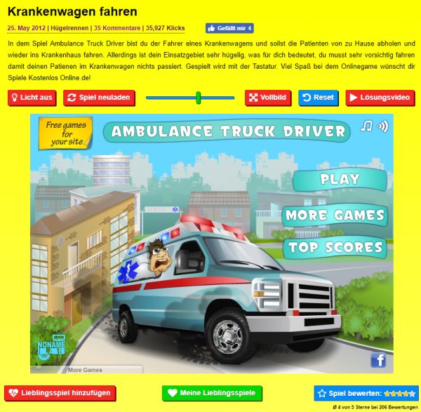 Spiel Krankenwagen fahren